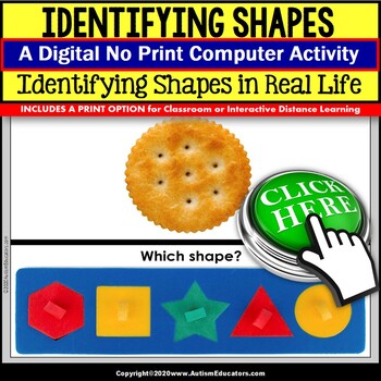 Preview of IDENTIFYING Real Life SHAPES | Math Digital Resource for Special Education