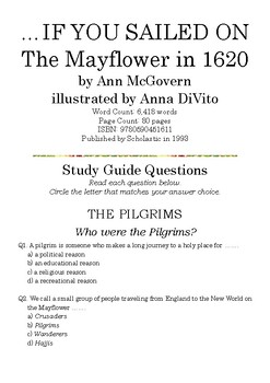 Preview of …IF YOU SAILED ON THE MAYFLOWER IN 1620 by Ann McGovern; Quiz