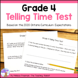 Elapsed Time Test Grade 4 Math Assessment (Ontario)