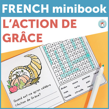 Preview of L'Action de grâce FREE French Thanksgiving Activity Minibook