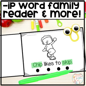 Preview of -IP Word Family Reader-Includes a Book, Sight Word Cards, & Matching