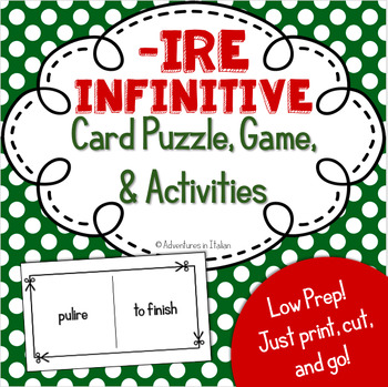 Preview of -IRE Italian Infinitive Verb Puzzle