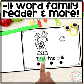 Preview of -IT Word Family Reader-Includes a Book, Sight Word Cards, & Matching