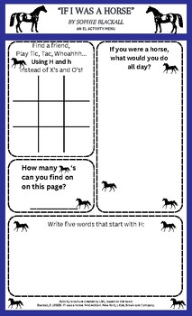 Preview of "If I was a Horse" by Sophie Blackall - Literacy Activities Menu