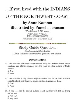 Preview of …If you lived with the INDIANS OF THE NORTHWEST COAST by Anne Kamma; Quiz