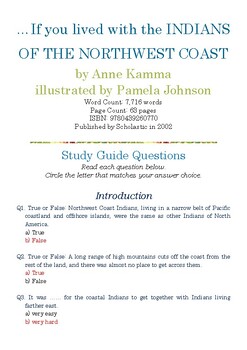 Preview of …If you lived with the INDIANS OF THE NORTHWEST COAST by Anne Kamma; Quiz w/Ans