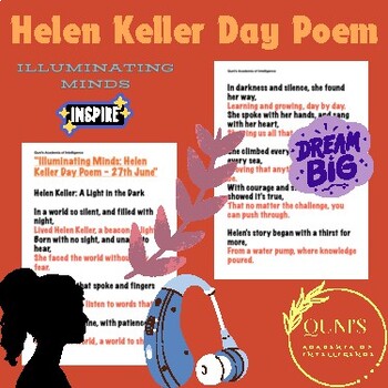 Preview of "Illuminating Minds: Helen Keller Day Poem - 27th June"