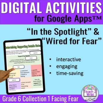 Preview of "In the Spotlight" & "Wired...Fear" Digital Activities Collections Grade 6
