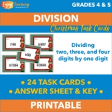 Christmas Division Task Cards with 2-, 3-, & 4-Digit x 1-Digit