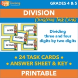 Christmas Division Task Cards with 3- and 4-Digit by 2-Dig