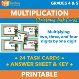 Christmas Multiplication Task Cards with 2-, 3-, & 4-Digit