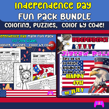 Preview of "Independence Day Fun Pack: Engaging Activities for 1st-2nd Grade Students''