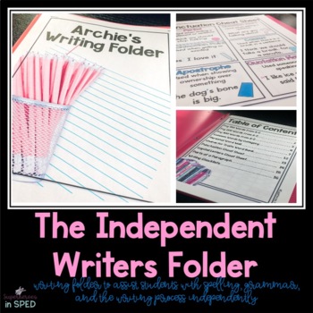 Preview of  Independent Writers Folder:spelling aides, cheat sheets, more