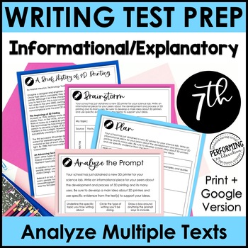 Preview of Informational Explanatory Writing Test Prep | Text-Based Writing | 7th Grade