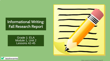 Preview of "Informative Writing: Fall Research" Google Slides- Bookworms Supplement