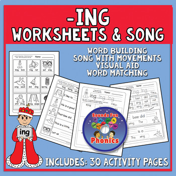 Preview of Ing Worksheets and Song | -ing Words | SOR - HeidiSongs