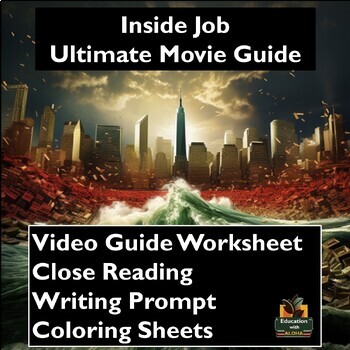 Preview of Inside Job Movie Guide Activities: Worksheets, Reading, Coloring, & more!