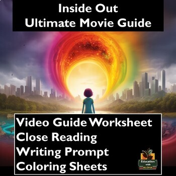 Preview of Inside Out Video Guide: Worksheets, Reading, Coloring Sheets, & More!