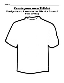 “Insignificant Events in the Life of a Cactus” T-Shirt Worksheet