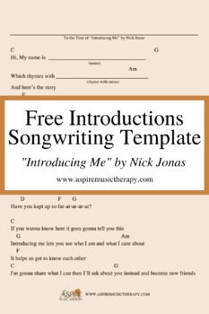 Preview of "Introducing Me" Songwriting Template