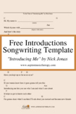 "Introducing Me" Songwriting Template