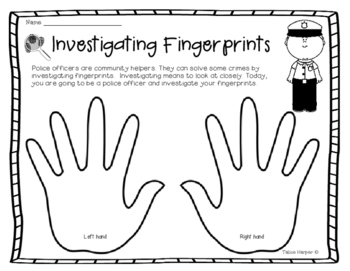 Preview of ~Investigating Fingerprints Freebie~Community Helpers - Police Officers