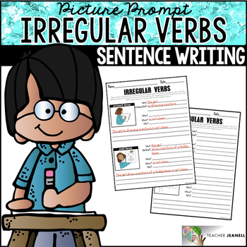 Preview of Irregular Verbs Present Tense and Past Tense Sentence Writing