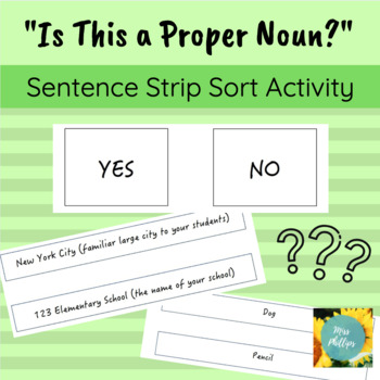 Preview of Learning about Proper Nouns Sorting Activity