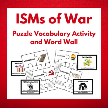 Preview of "Isms" of War Puzzle Activity and Word Wall
