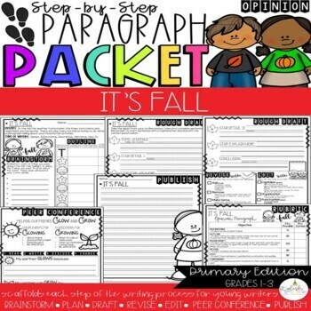 Preview of It's Fall | Step by Step Paragraph Packet | Opinion Writing