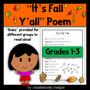 Preview of "It's Fall Y'all" Poem, for Autumn, Read Aloud Fun, and Fluency Practice