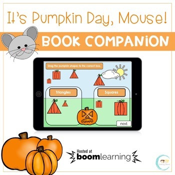 Preview of "It's Pumpkin Day, Mouse!" Fall and Halloween Book Companion | Boom Cards