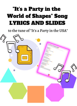 Preview of "It's a Party in the World of Shapes" Song Lyrics Doc AND Slides BUNDLE DEAL