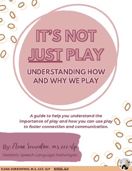 Preview of "It's not JUST play" guide for play based therapy