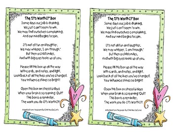 Preview of "It's worth it" poem. a fun idea for a small gift for your teachers and staff!