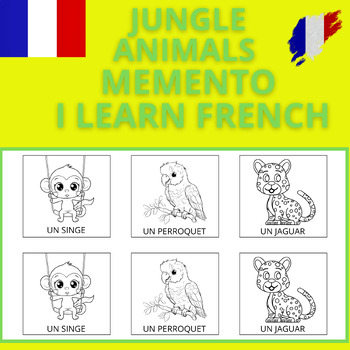 Preview of ✨JUNGLE ANIMALS MEMENTO - I LEARN FRENCH - GAME FOR KIDS - MEMORY... - #1✨