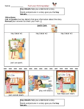 Preview of "Jack Can" Wonders Unit 1 Week 1 Differentiated Key Detail Activity Sheet