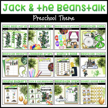 Preview of "Jack and the Beanstalk" Preschool Activities - Math, Literacy, & Dramatic Play