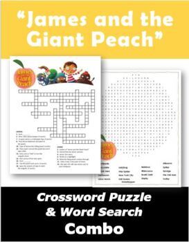 Preview of “James & the Giant Peach” Crossword Puzzle and Word Search Combo