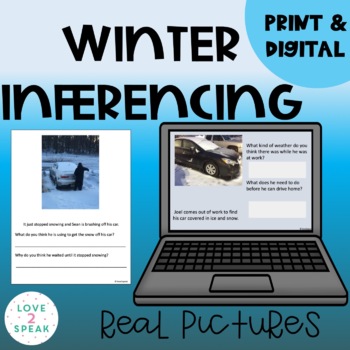 Preview of Winter Inferencing & Problem Solving with Real Pictures