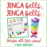 Math Jenga Game for 2 Digit Addition with Christmas & Wint