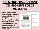 The Mongols - Positive or Negative Force worksheet