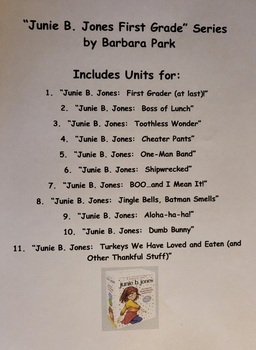 Preview of "Junie B. Jones First Grade" Series by Barbara Park Units