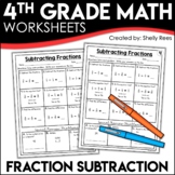 Subtracting Fractions Worksheets