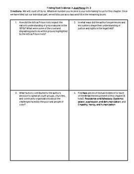 Preview of "Just Mercy" Chapter 2: Text Evidence Jigsaw Activity