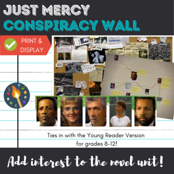 Preview of "Just Mercy" Conspiracy Wall Activity & Display for Read Aloud/ Novel Study