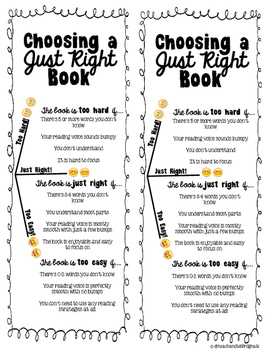Just Right Books Anchor Chart