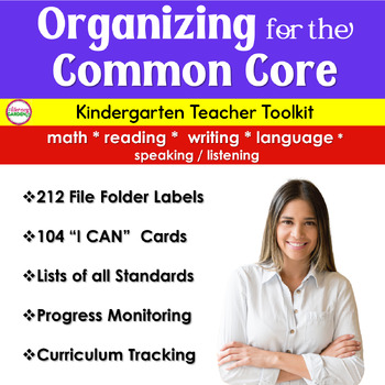 Preview of KINDERGARTEN COMMON CORE  STANDARDS TOOLKIT  Math ELA Reading Writing