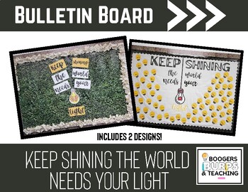 Preview of "Keep Shining the World Needs Your Light" Bulletin Board