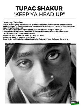 Tupac Lyrics Worksheets Teaching Resources Teachers Pay Teachers